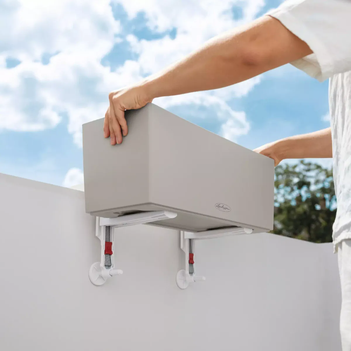 Brakettsett  for balkongvegg til Lechuza Balconera, Sort